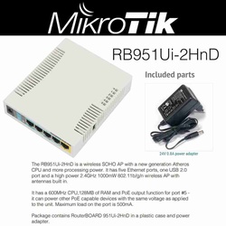 Mikrotik RB951Ui-2HnD 2.4GHz AP 5 Ethernet ports
